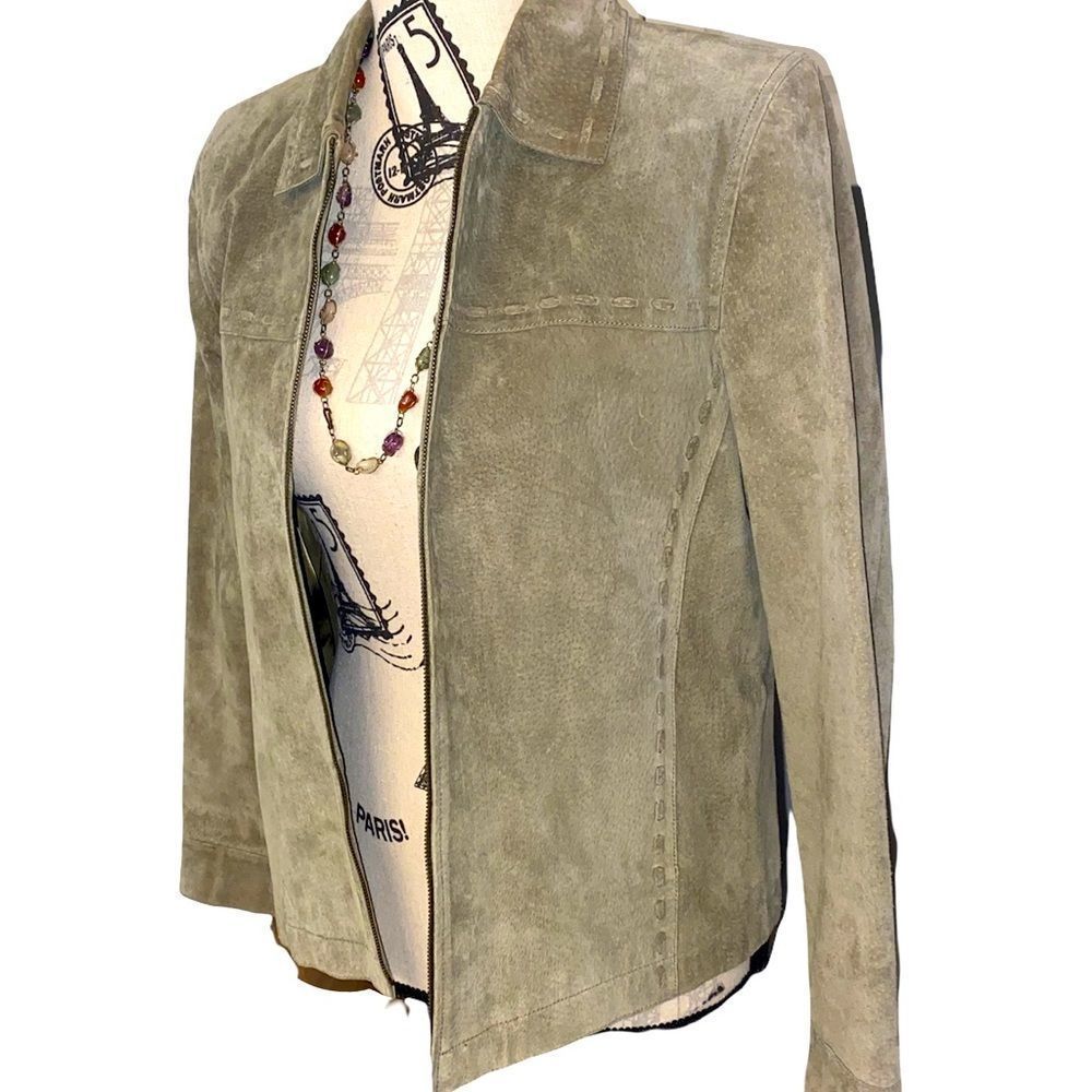 St. John’s Bay Vintage Genuine Leather Jacket Women’s Medium Washable Suede